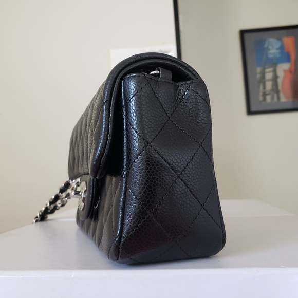Chanel classic mini black caviar silver hardware bag - Picture 12 of 12